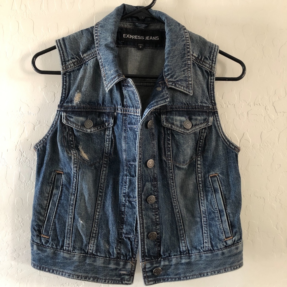 Express Denim Vest Size M